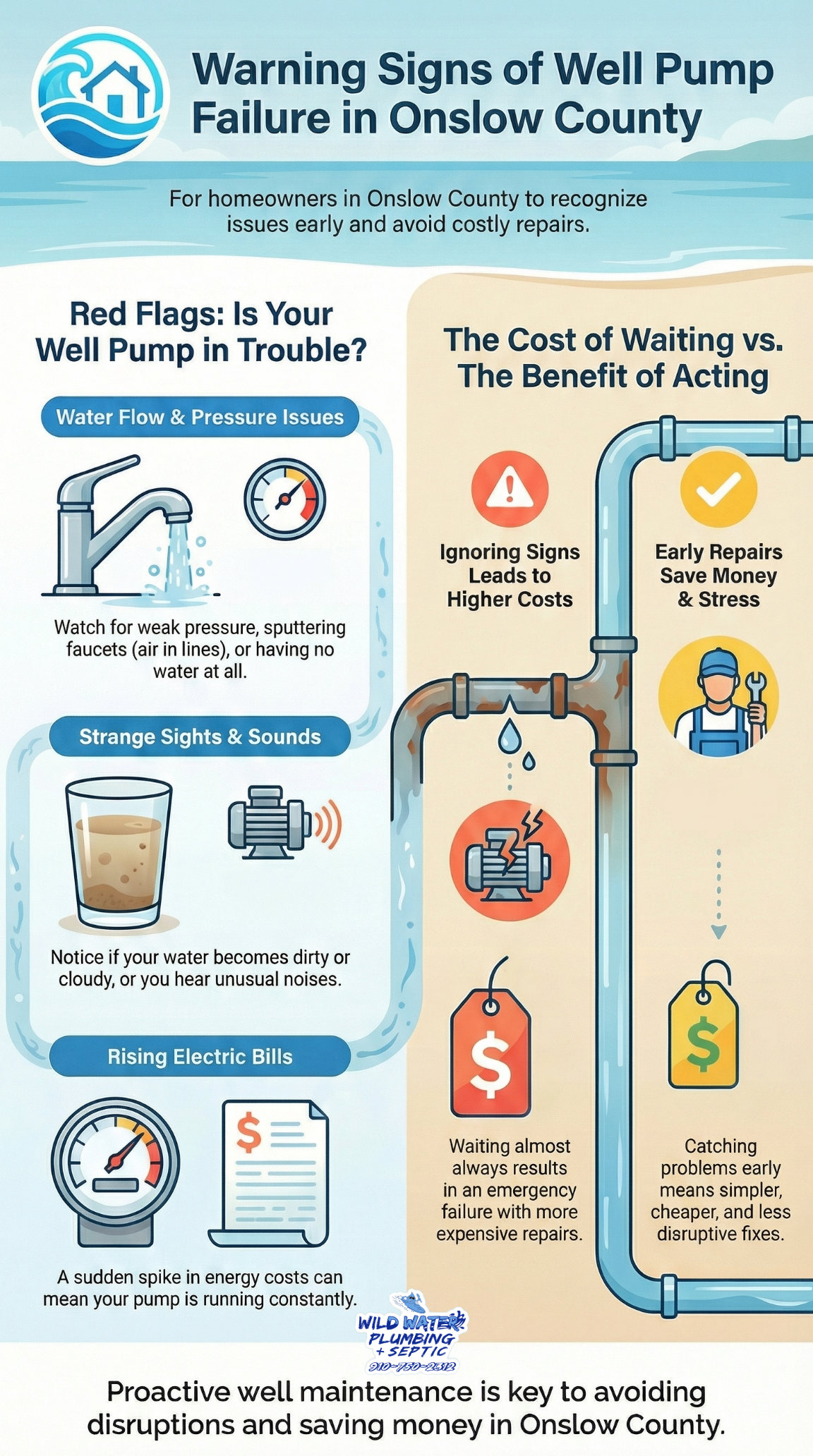 well pump problems Onslow County NC, well pump repair Onslow County NC, no water from well Onslow County NC, low well water pressure Onslow County NC, well system issues Onslow County NC