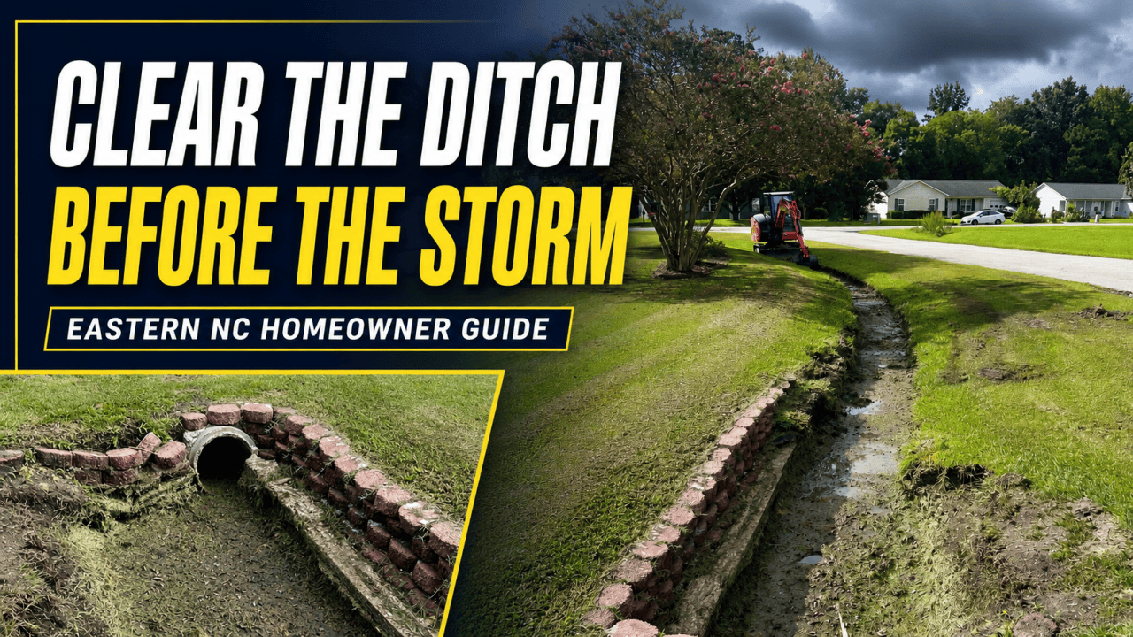 Coastal Carolina Drainage Ditch Guide,Drainage Ditch Cleaning in Eastern North Carolina: The Complete Homeowner Guide,Wild Water Plumbing + Septic,Clogged Drains,Drainage Ditch Cleaning in Eastern NC: Complete Guide,drainage ditch cleaning